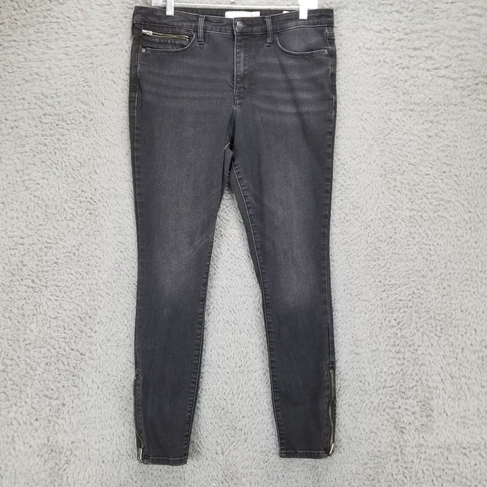 Athleta Jeans Womens 10 Sculptek Black Stretch Mid Rise Ultra Skinny